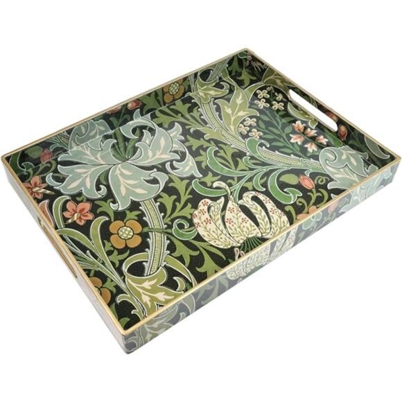 Plastic Serving Tray with Handles Decorative Coffee Table Tray Home Kitchen Deco - Picture 1 of 7